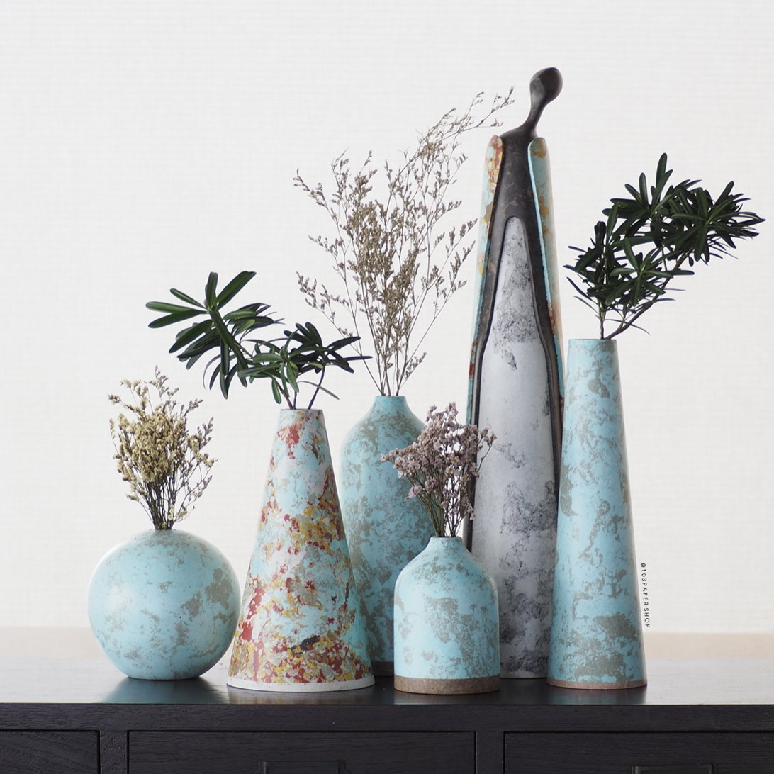 S2.01 - S2.06  :  PAPER SCULPTURE AND PAPER VASE  -  Our designs give new life to recycled paper and other natural materials,  Handmade sculptures , Which is created piece by piece.