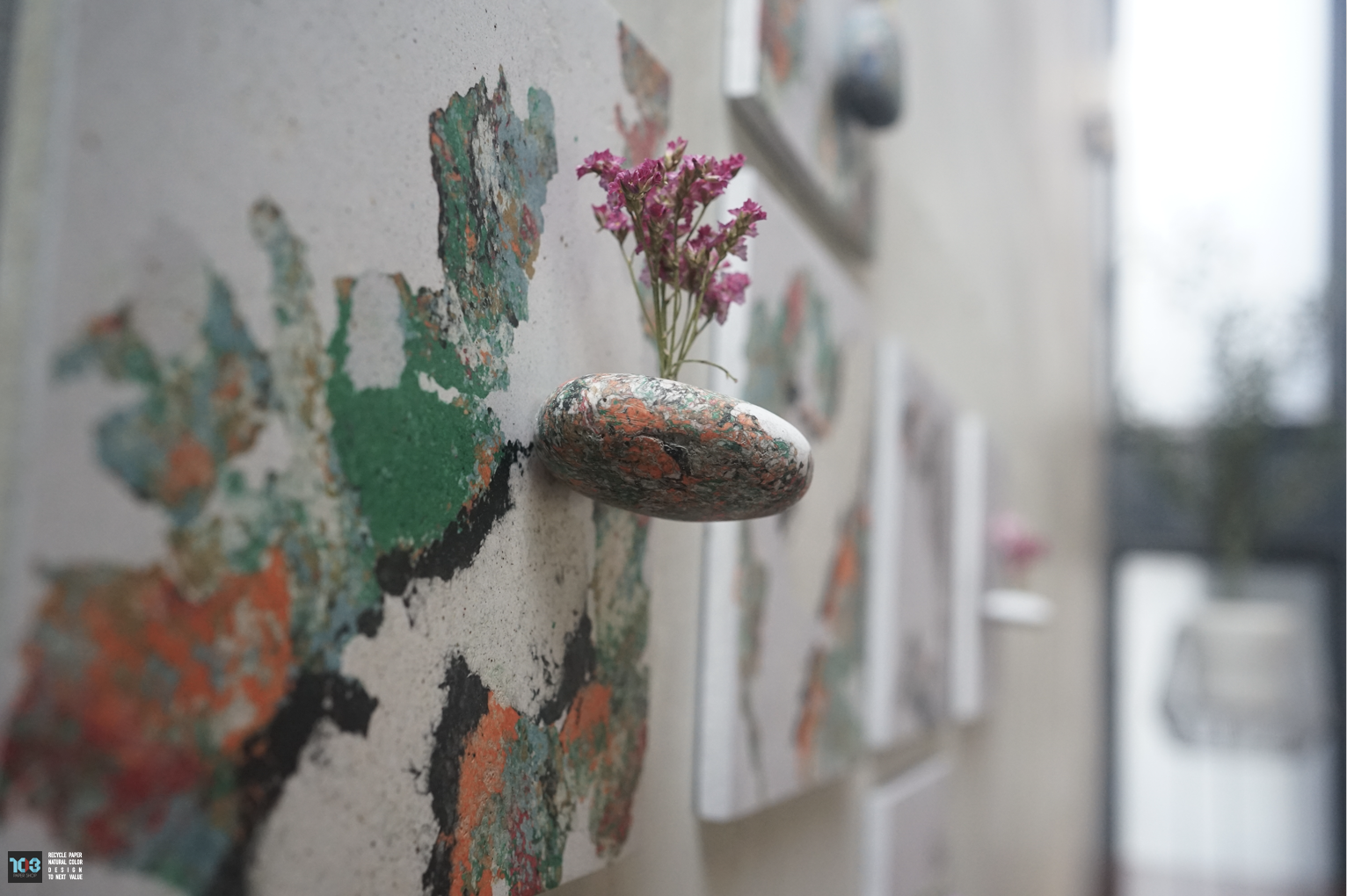 Rak / รักษ์  - Wall Art Decorate (Version 02) -  Our designs give new life to recycled paper and other natural materials,  Handmade sculptures , Which is created piece by piece.