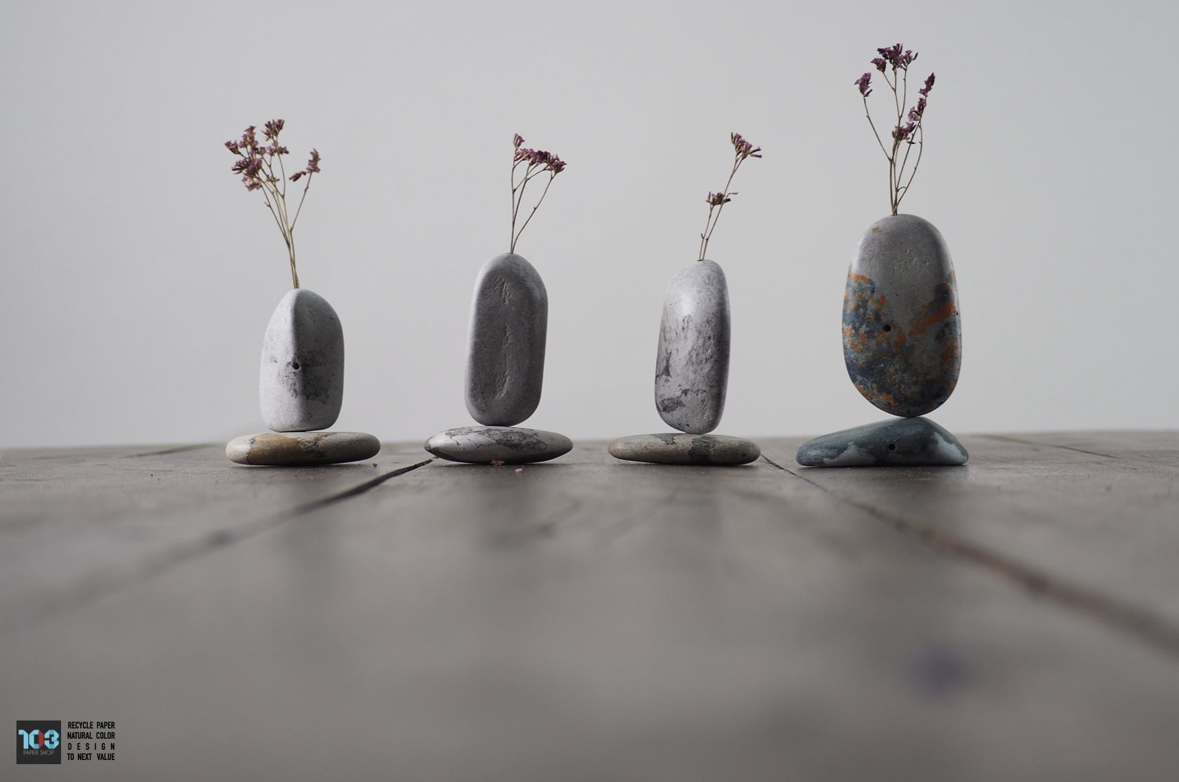 Khun Chom Choei / คุณชมเชย  :  PAPER VASE  -  Our designs give new life to recycled paper and other natural materials,  Handmade sculptures , Which is created piece by piece.