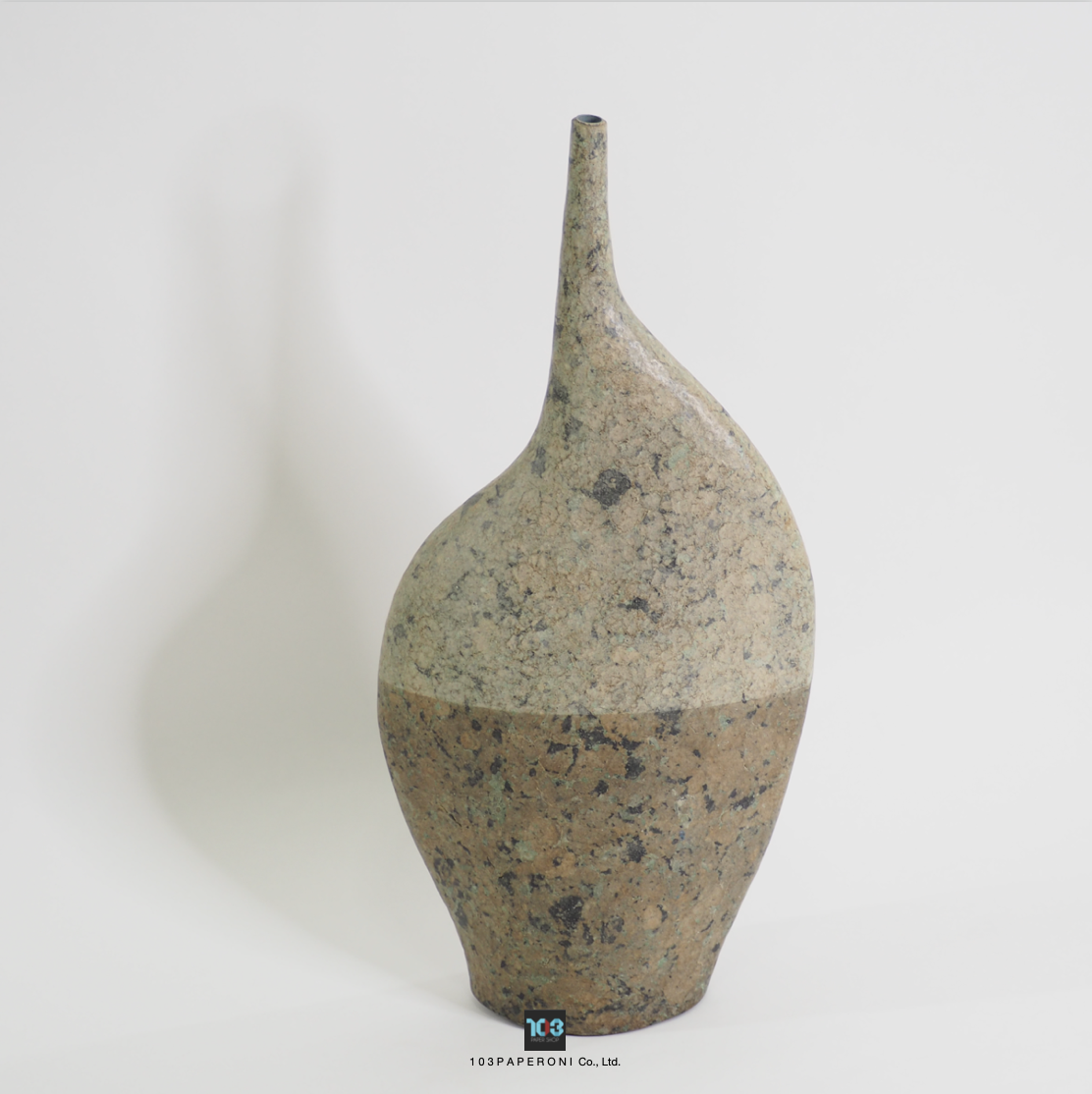 103PAPER NO.23  :  PAPER VASE  -  Our designs give new life to recycled paper and other natural materials,  Handmade sculptures , Which is created piece by piece.