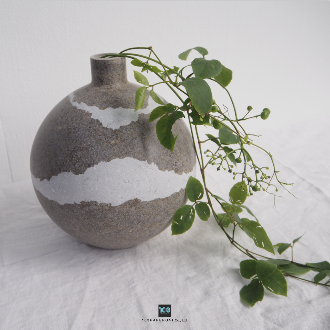 103PAPER NO.41  :  PAPER VASE  -  Our designs give new life to recycled paper and other natural materials,  Handmade sculptures , Which is created piece by piece.