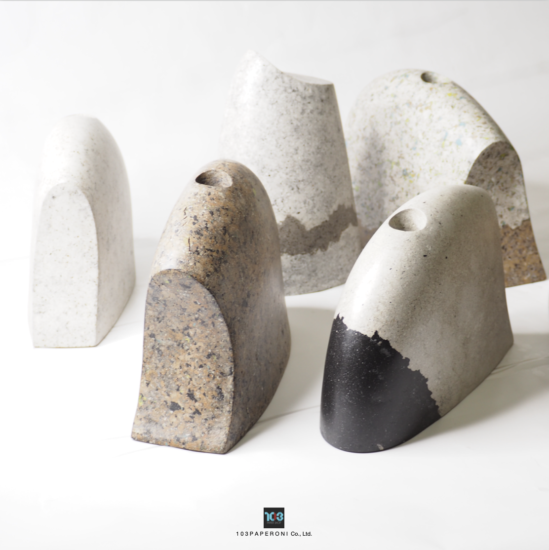 103PAPER NO.49  :  PAPER VASE  -  Our designs give new life to recycled paper and other natural materials,  Handmade sculptures , Which is created piece by piece.