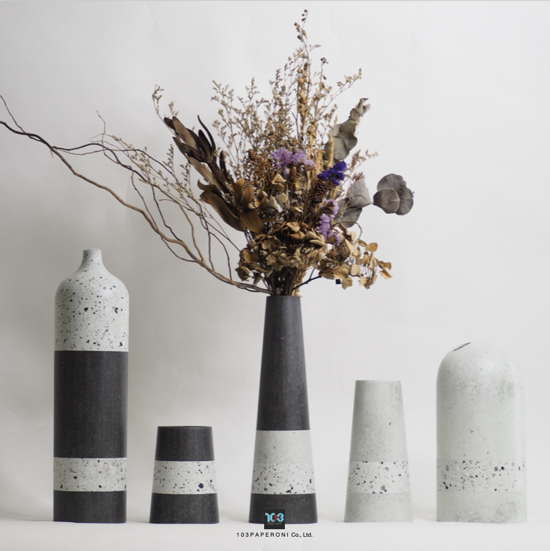 NEXTS NO.3  :  PAPER VASE  -  Our designs give new life to recycled paper and other natural materials,  Handmade sculptures , Which is created piece by piece.