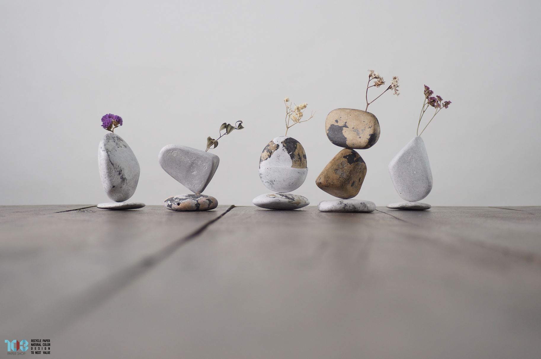 Khun Chom Choei / คุณชมเชย  :  PAPER VASE  -  Our designs give new life to recycled paper and other natural materials,  Handmade sculptures , Which is created piece by piece.