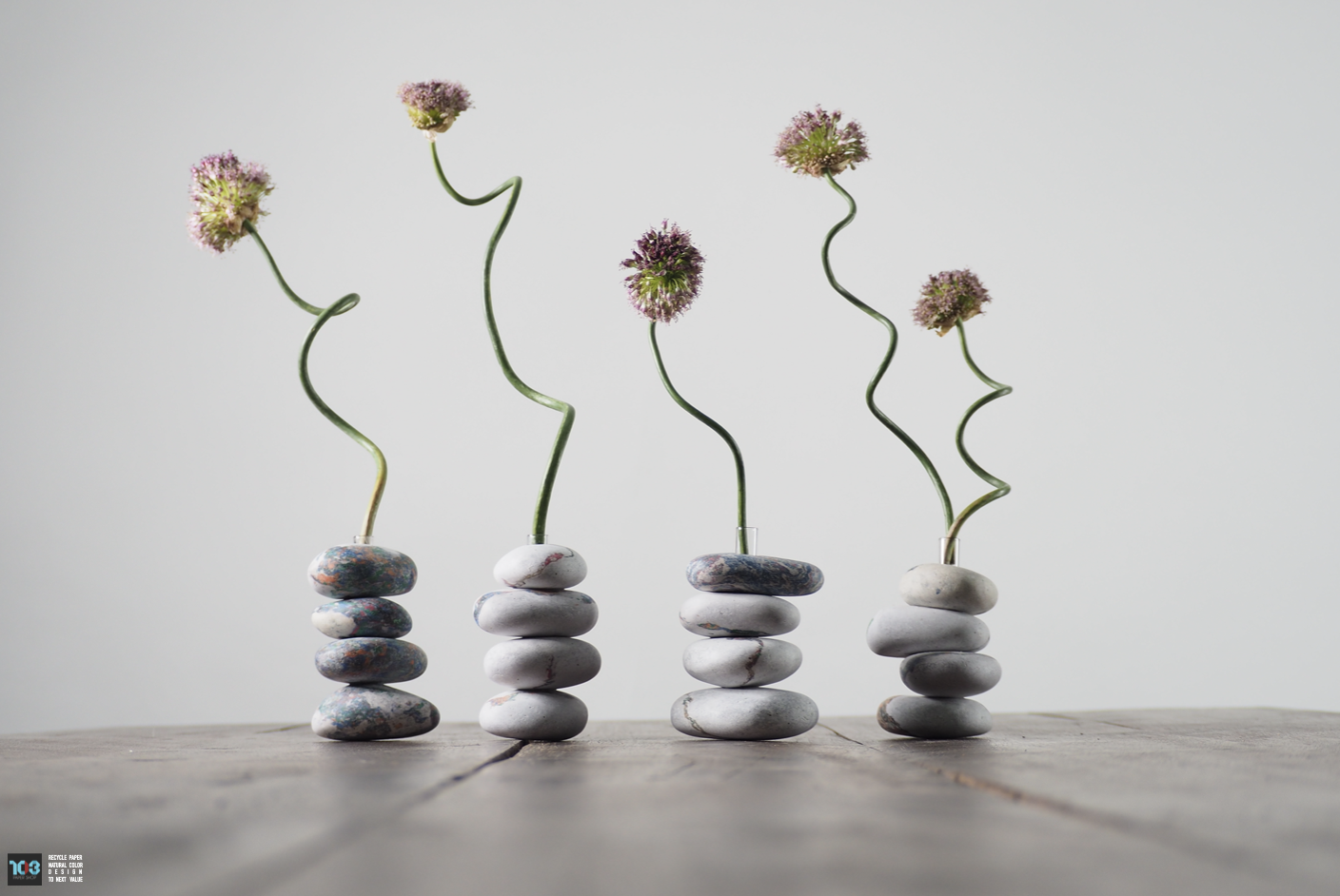 RUEN - รื่น  :  PAPER VASE  -  Our designs give new life to recycled paper and other natural materials,  Handmade sculptures , Which is created piece by piece.