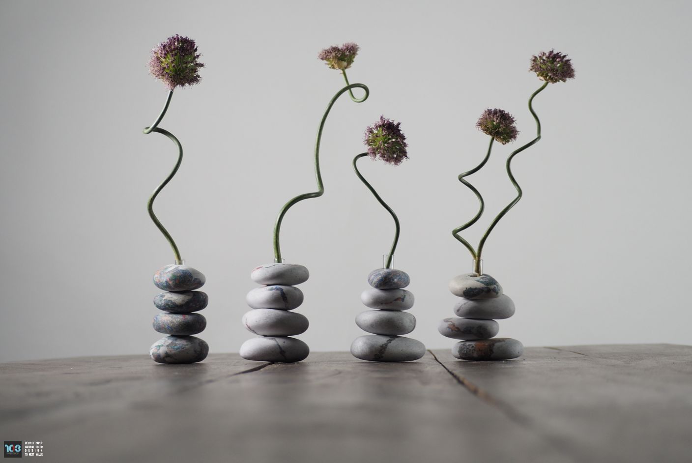 RUEN - รื่น  :  PAPER VASE  -  Our designs give new life to recycled paper and other natural materials,  Handmade sculptures , Which is created piece by piece.