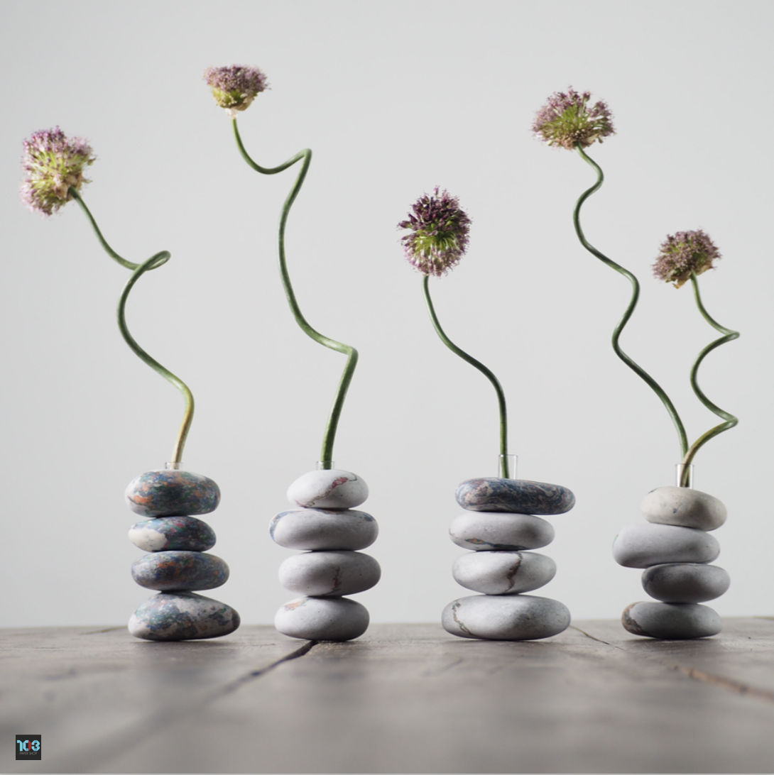 RUEN - รื่น  :  PAPER VASE  -  Our designs give new life to recycled paper and other natural materials,  Handmade sculptures , Which is created piece by piece.